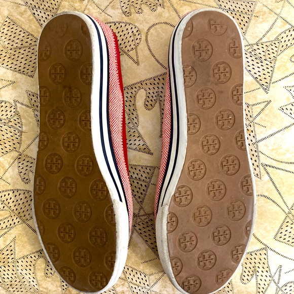 TORY BURCH Marine Chic Flats Red Navy Blue White Slip-on Shoes 7 1/2 Women’s 7.5 - Picture 9 of 9
